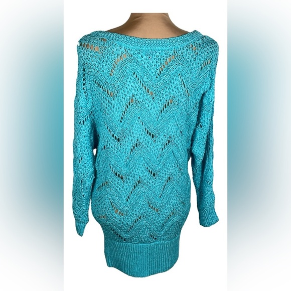 Lily Pulitzer Womens Larissa Open Knit Sweater Bright Blue Size XS - Picture 3 of 9